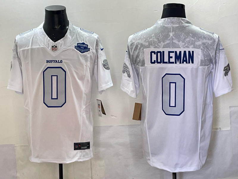 Men Buffalo Bills #0 Coleman Nike White 2025 Rivalries Collection Limited NFL Jersey 003
